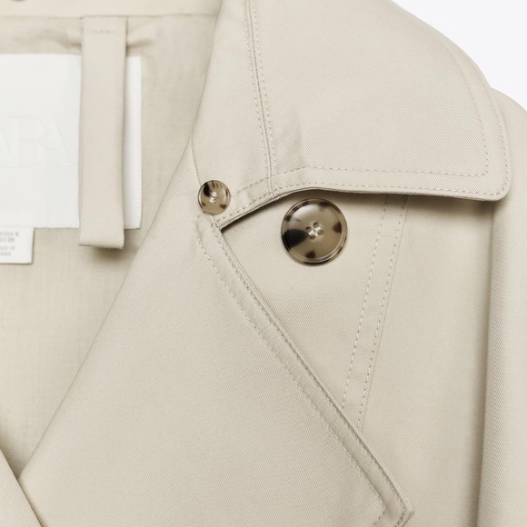 ZARA - ZW COLLECTION WATER REPELLENT SHORT TRENCH COAT - Picture 6 of 14